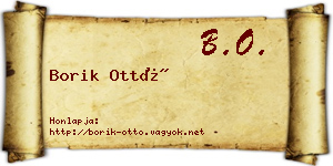 Borik Ottó névjegykártya
